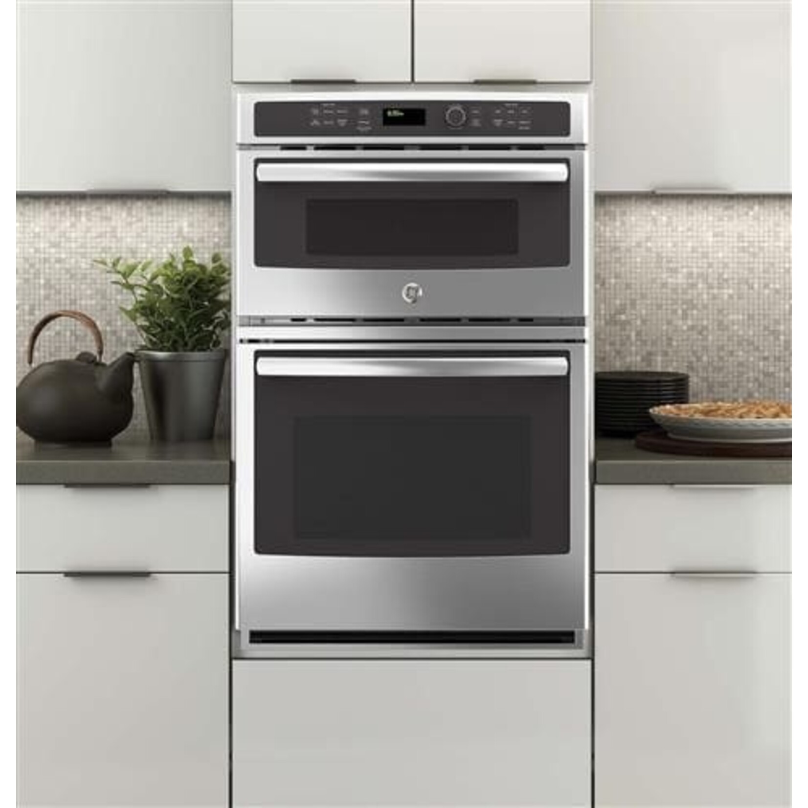 GE Profile #JK3800SHSS 27 in. Double Electric Wall Oven with Built-In Microwave in Stainless Steel