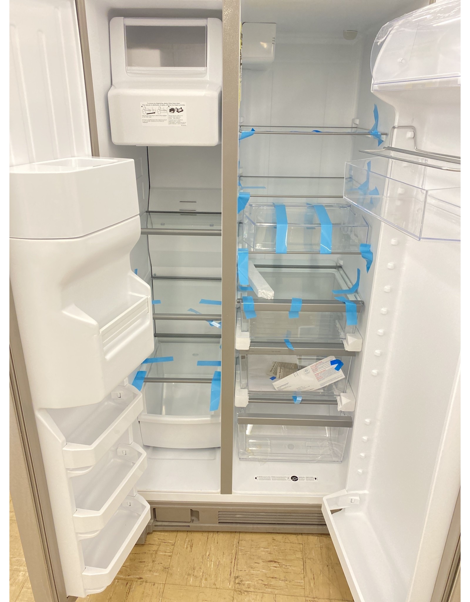 fingerprint resistant stainless steel side by side refrigerator