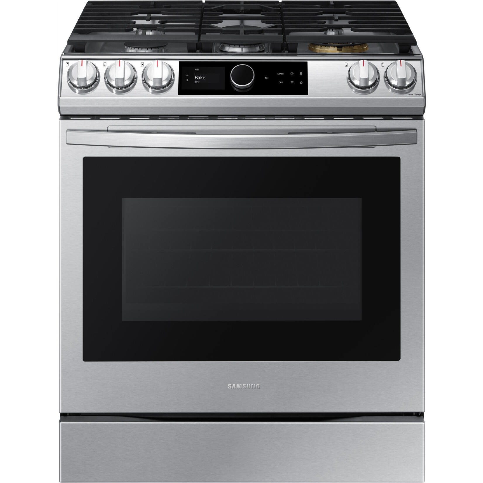 SAMSUNG NX60T8711SS 30 in. 6 cu. ft. Slide-In Gas Range with Smart Dial and Air Fry in Fingerprint Resistant Stainless Steel