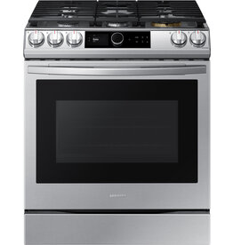 SAMSUNG NX60T8711SS 30 in. 6 cu. ft. Slide-In Gas Range with Smart Dial and Air Fry in Fingerprint Resistant Stainless Steel