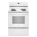 Whirlpool #WFC150M0JW 30 in. 4.8 cu. ft. 4 Burner Element Electric Range with Keep Warm Setting in White with Storage Drawer