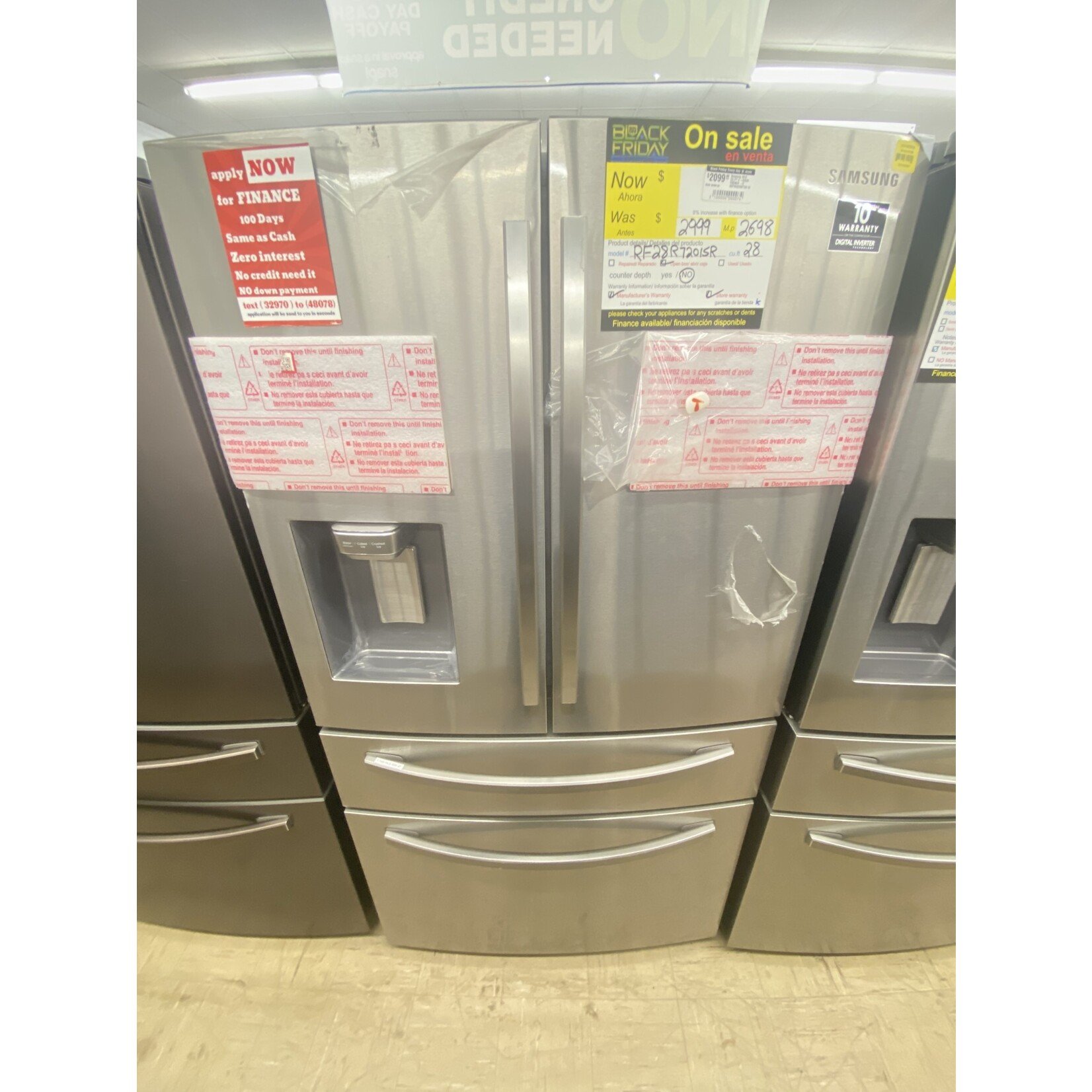 SAMSUNG #RF28R7201SR - 28 cu. ft. 4-Door French Door Refrigerator with FlexZone™ Drawer in Stainless Steel