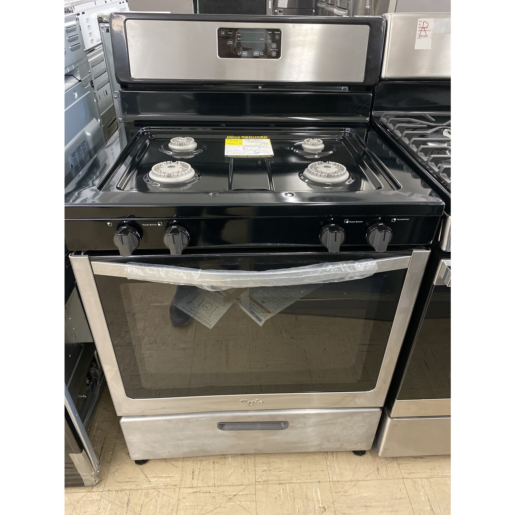 WFG320M0BS WHR Ranges - 5.1 CU FT, STD CLEAN, 2-15K, 1-9.5K, 1-5