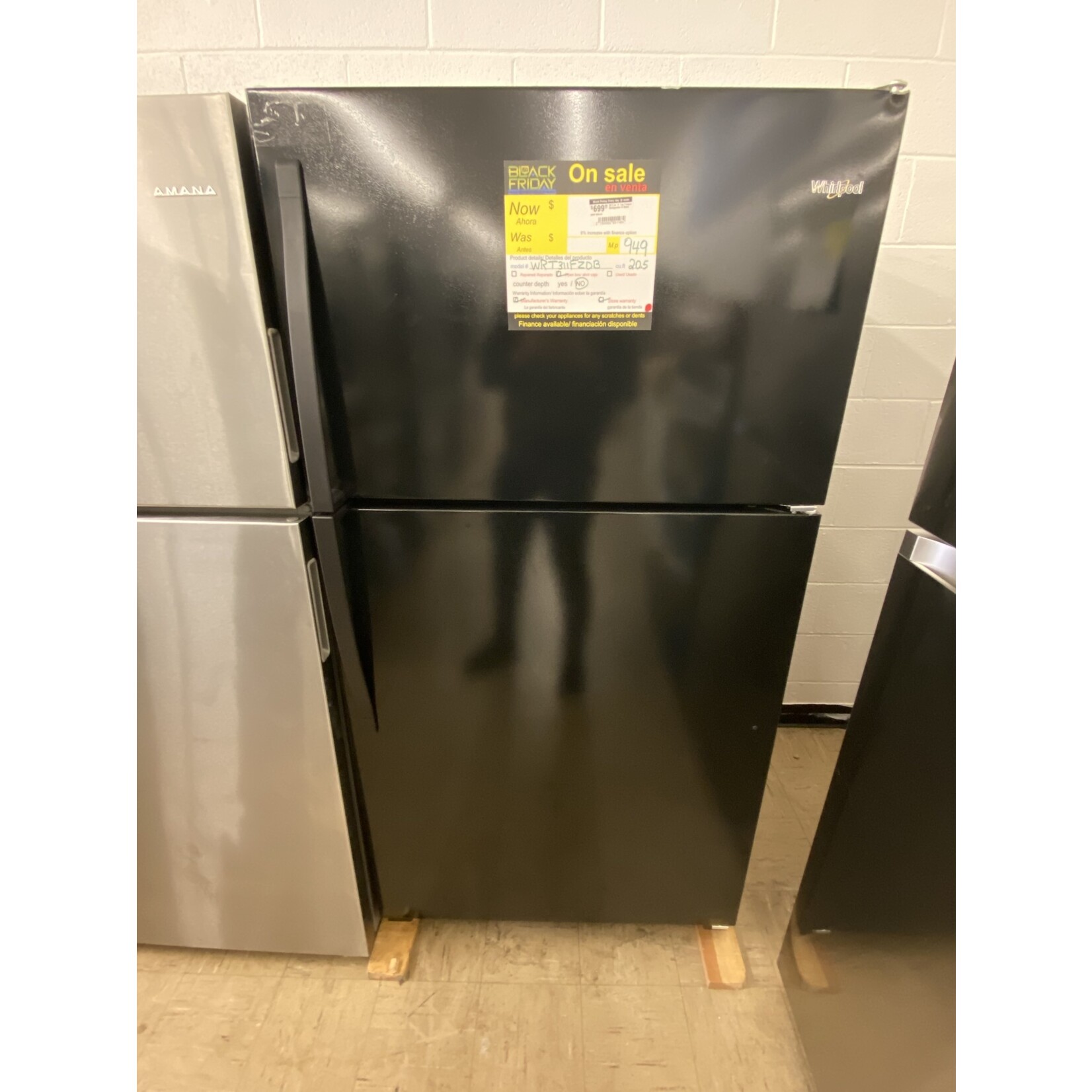 Whirlpool #*WRT311FZDB  Whirlpool 20.5 cu. ft. Top Freezer Refrigerator in Black