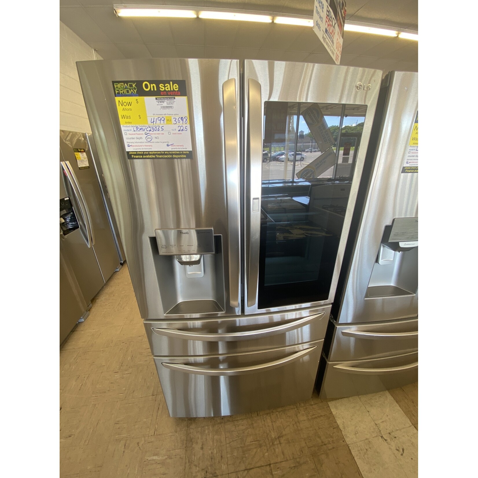 LG Electronics LRMVC2306S 23.cu. ft. Smart French Door Refrigerator InstaView Door-In-Door Dual and Craft Ice in PrintProof Stainless