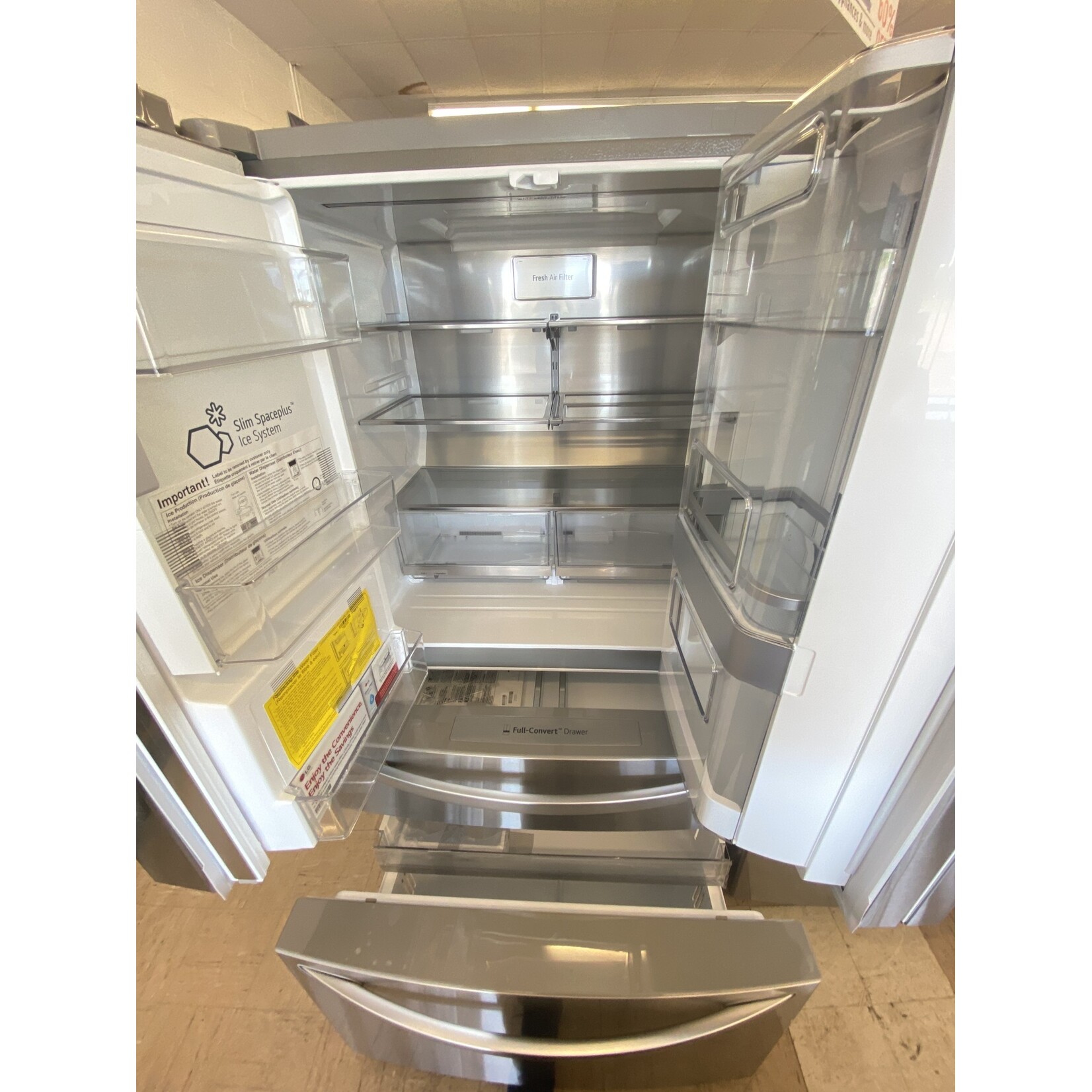 LG Electronics LRMVC2306S 23.cu. ft. Smart French Door Refrigerator InstaView Door-In-Door Dual and Craft Ice in PrintProof Stainless