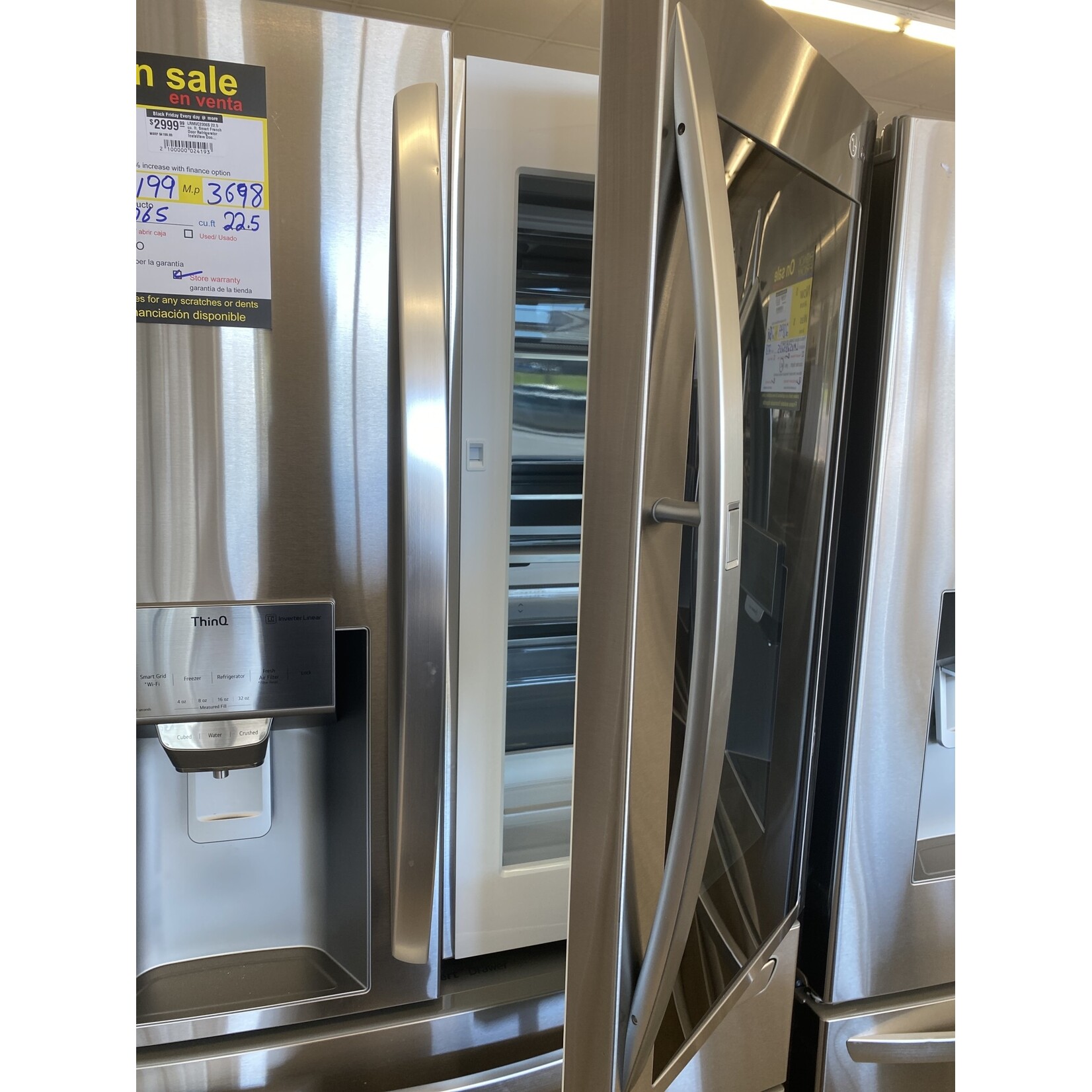 LG Electronics LRMVC2306S 23.cu. ft. Smart French Door Refrigerator InstaView Door-In-Door Dual and Craft Ice in PrintProof Stainless