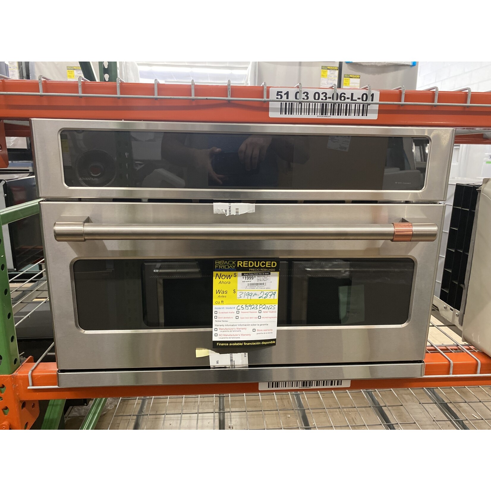 Café Appliances CSB923P2NS1 30 in. 1.7 cu. ft. Smart Electric Wall Oven and Microwave Combo with 240 Volt Advantium Technology in Stainless Steel