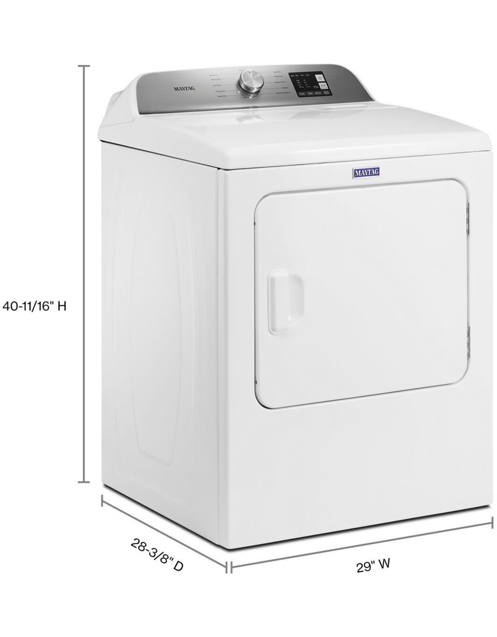 MAYTAG MED6200KW 7.0 cu. ft. 240-Volt White Electric Vented Dryer with Moisture Sensing