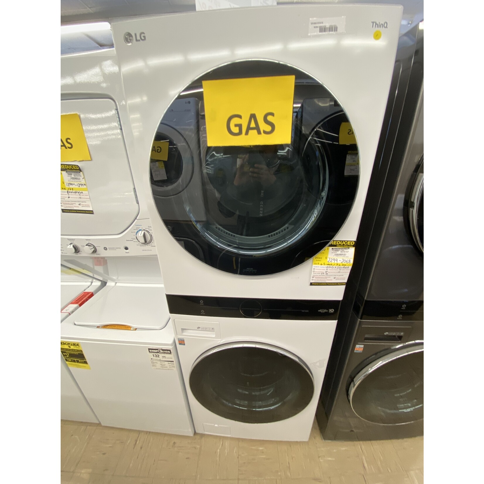 LG Electronics #WKGX201HWA 27 in. White WashTower Laundry Center with 4.5 cu. ft. Washer and 7.4 cu. ft. Gas Dryer