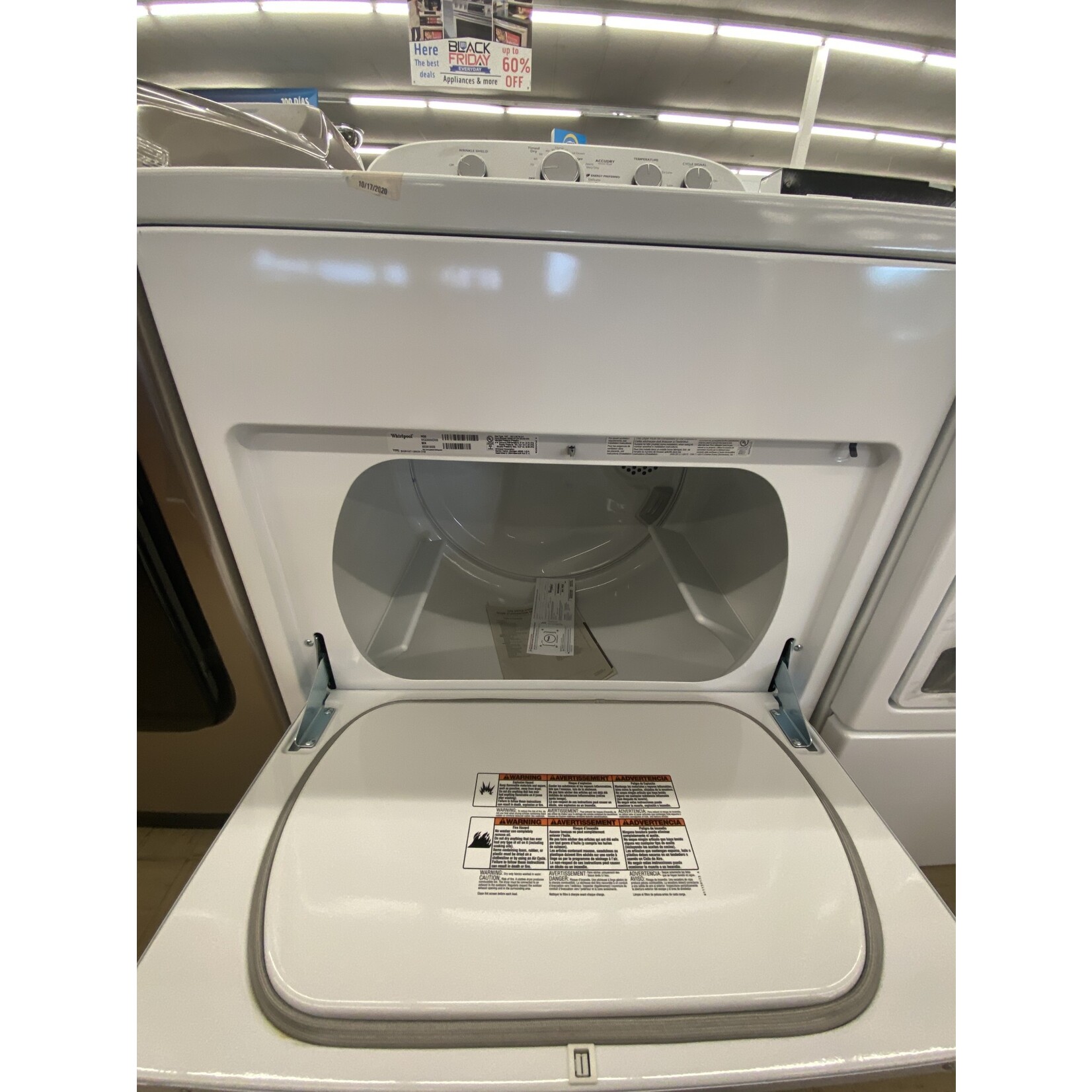 WGD5000DW WHR Air Vented - Dryer TL Matching - 7.0 CU FT, GAS, HAMPER DOOR, HE SENSOR D