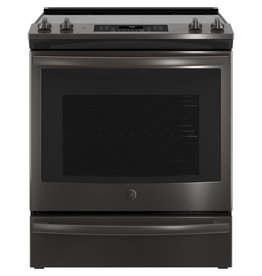 GE JS760BLTS 5.3 cu. ft. Slide-In Electric Range with Self-Cleaning Convection Oven in Black Stainless Steel, Fingerprint Resistant