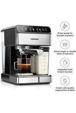 CHEFMAN RJ54 Chefman 6-in-1 Stainless Steel 15-Bar Pump Espresso Machine