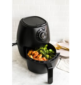 CHEFMAN RJ38-V3-DC35 CHEFMAN - TurboFry 3.7qt/3.5L Analog Air Fryer, Dual Dial Control, Dishwasher-Safe Basket - Black