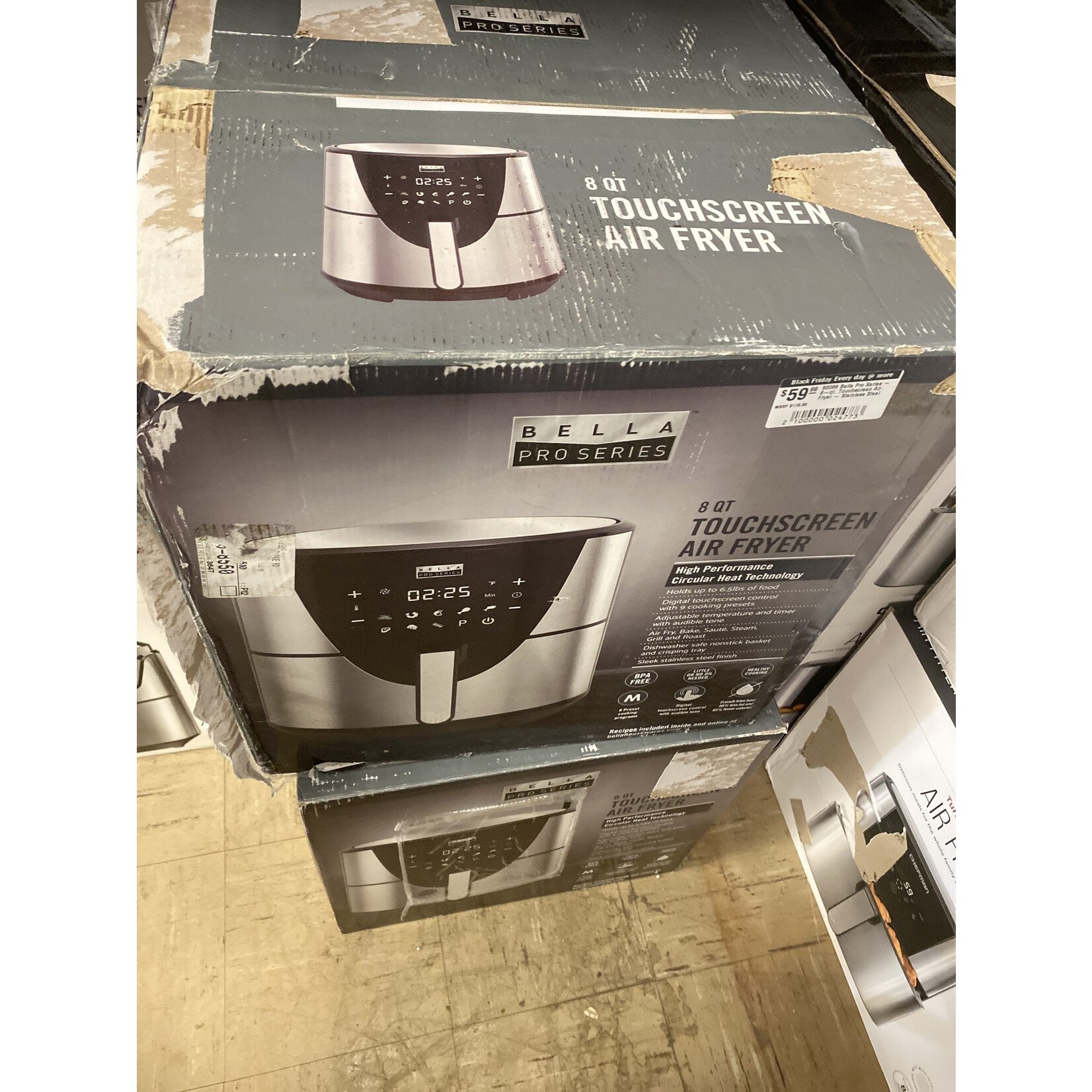 Bella Pro Series 90088 Bella Pro Series - 8-qt. Touchscreen Air Fryer - Stainless Steel