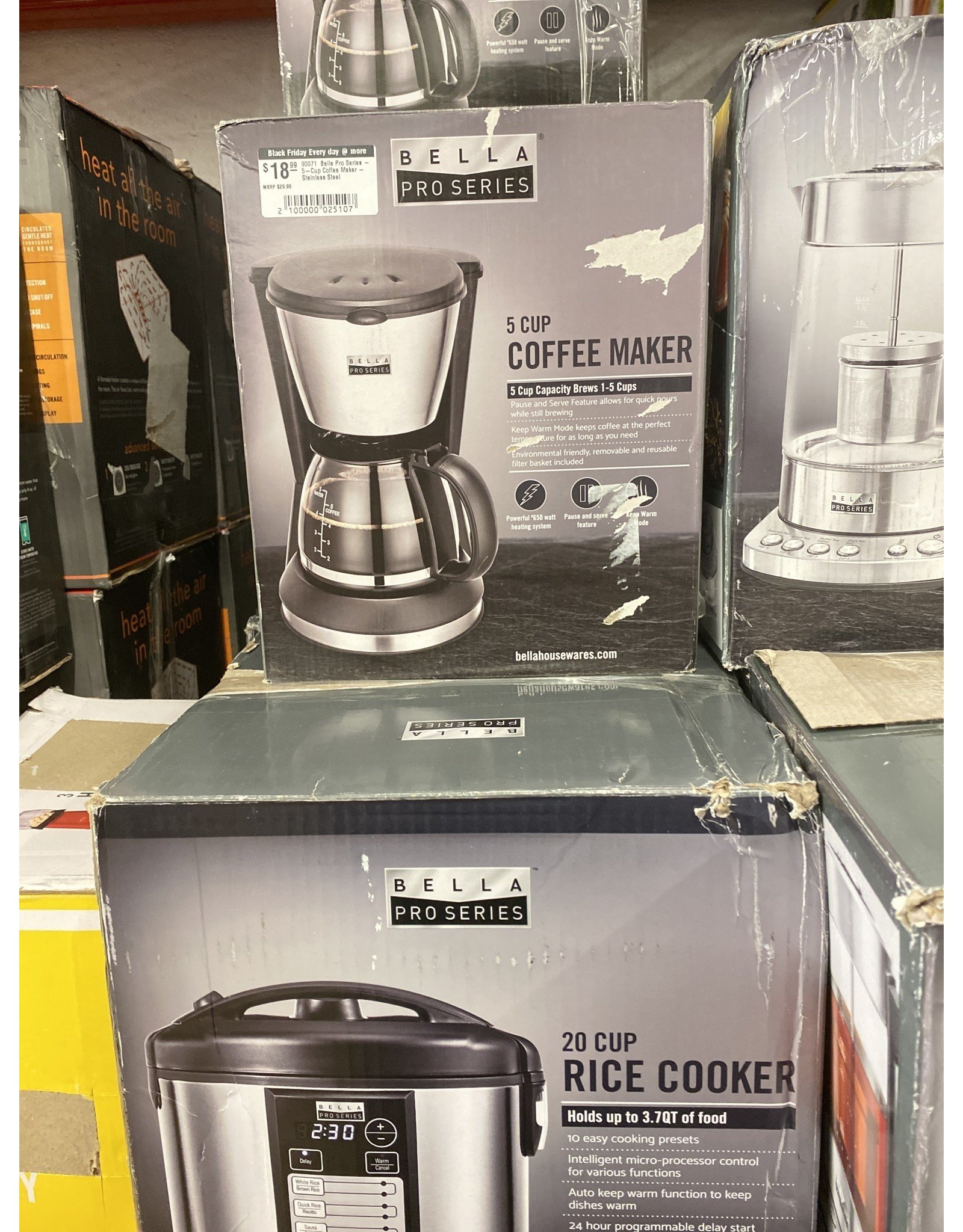 Brand New Bella Pro Series - 5-Cup Coffee Maker - Stainless Steel