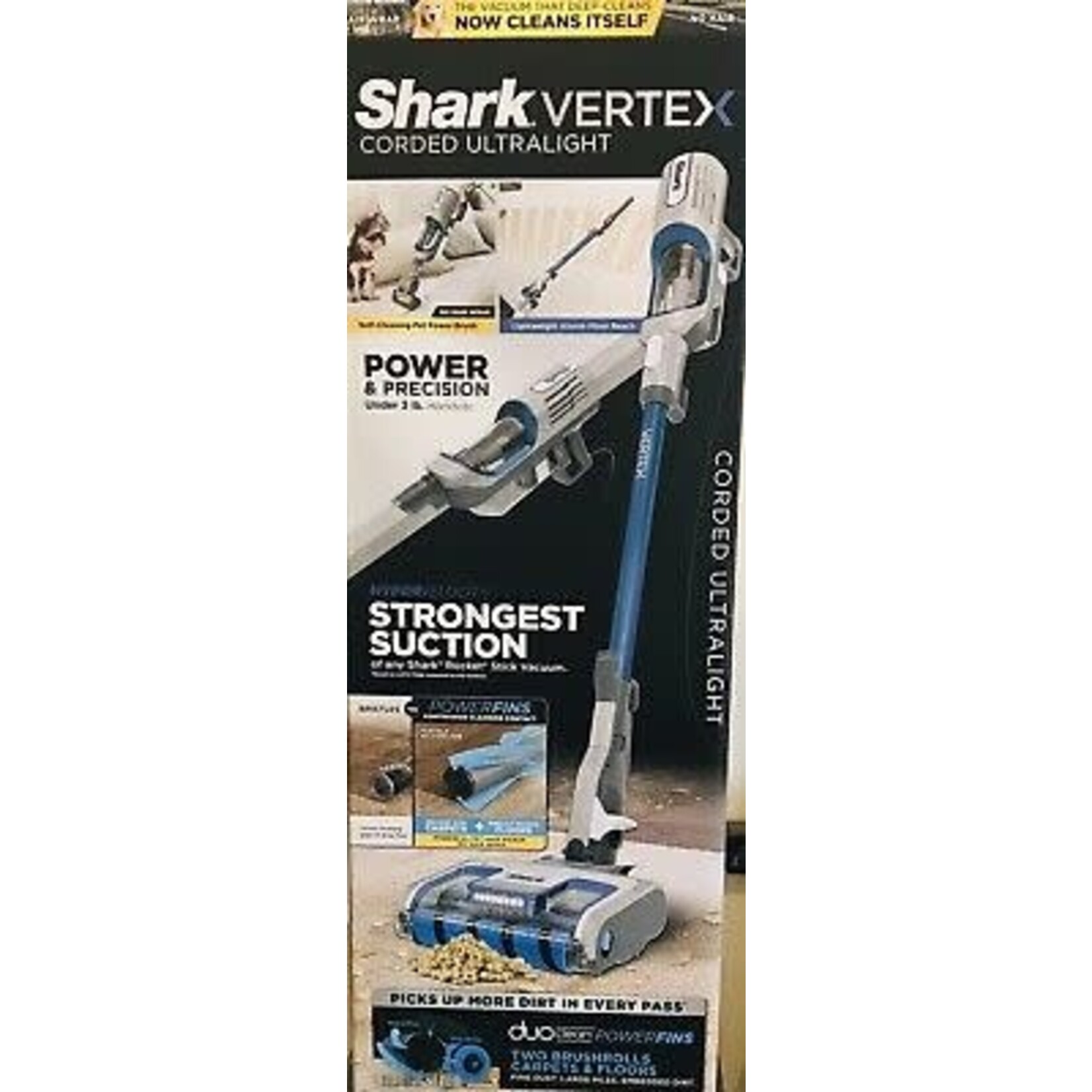 Shark #Shark HZ2002 Vertex Ultralight Corded Stick DuoClean PowerFins & Self-Cleaning Brushroll, Perfect for Pets, Removable Hand Vacuum, Upholstery Tool, Dusting & Power Brushes, Cobalt Blue