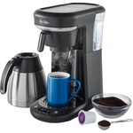 2121469 Mr. Coffee - Space-Saving Combo 10-Cup Coffee Maker and Pod Single Serve Brewer - Stainless-Steel/Black