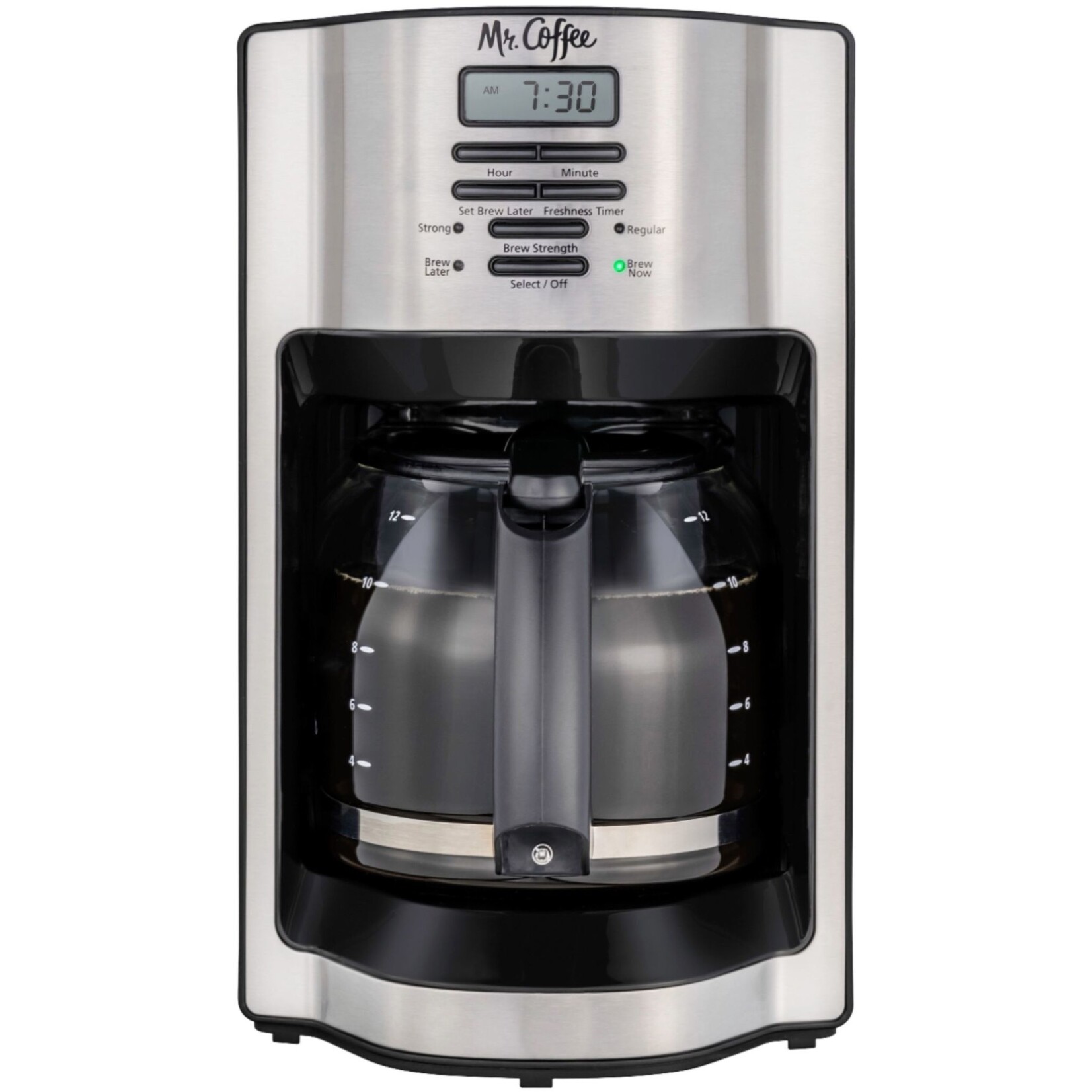 2121121 Mr. Coffee - 12-Cup Coffee Maker with Rapid Brew System - Stainless Steel