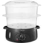 Bella Pro Series 14831 Bella - 9.5-Qt. 3-Tier Food Steamer - Black/Clear