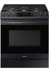 SAMSUNG NX60T8711SG 30 in. 6 cu. ft. Slide-In Gas Range with Smart Dial and Air Fry in Fingerprint Resistant Black Stainless Steel