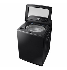 SAMSUNG Samsung 5.4 cu. ft. High-Efficiency Black Stainless Steel Top Load Washing Machine with Super Speed and Steam, ENERGY STAR