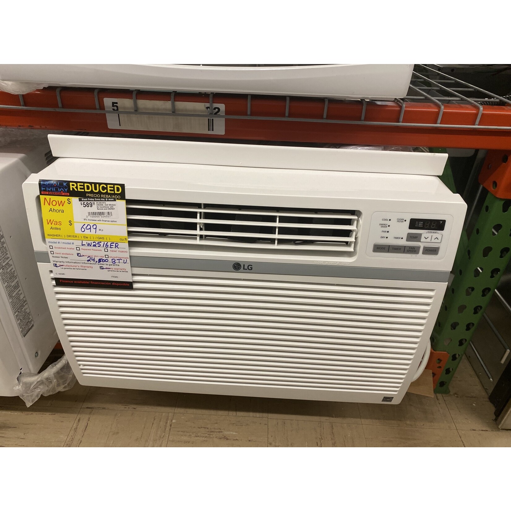 LG Electronics 24,500 BTU 230/208-Volt Window Air Conditioner with Remote and ENERGY STAR in White