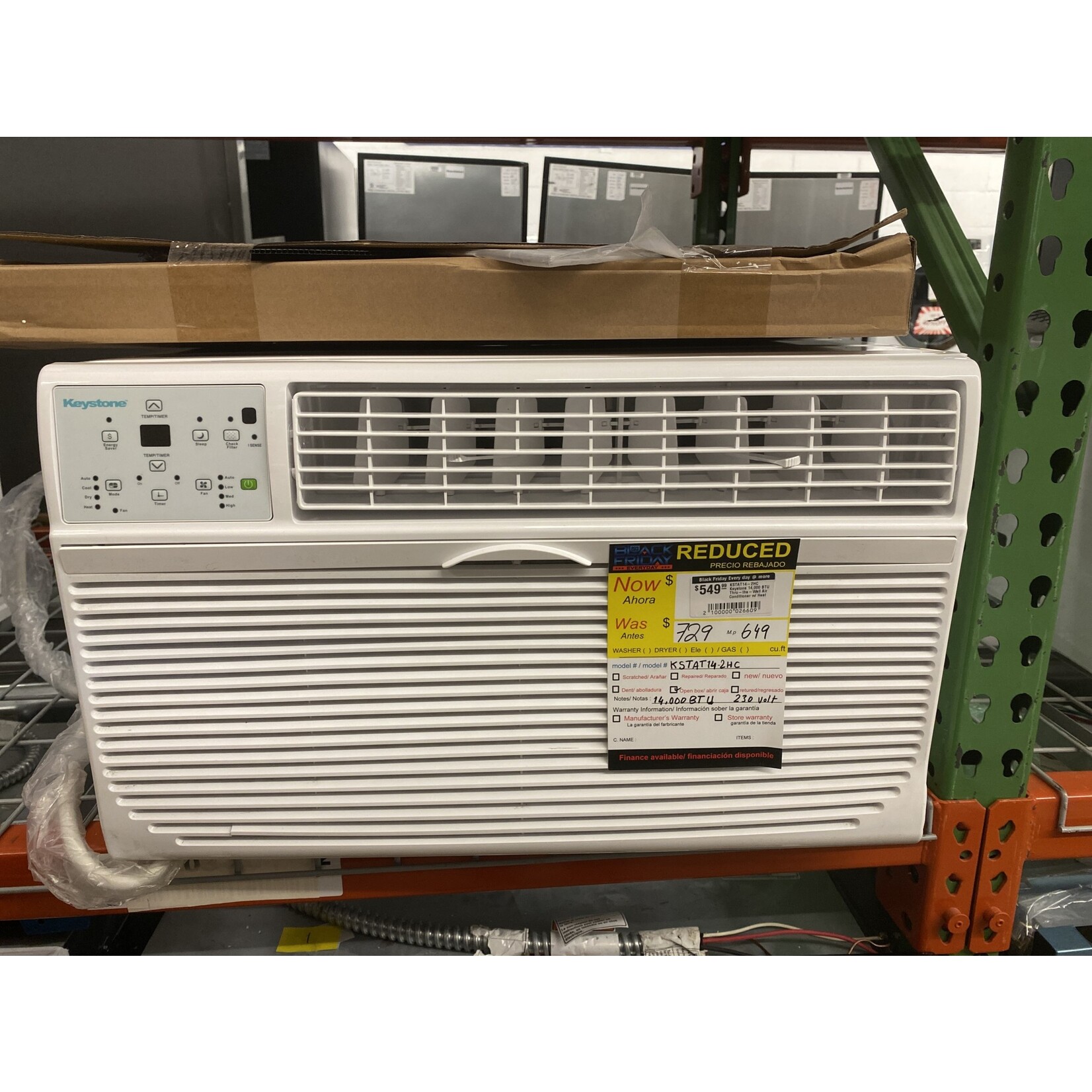 KSTAT14-2HC  Keystone 14,000 BTU Thru-the-Wall Air Conditioner w/ Heat