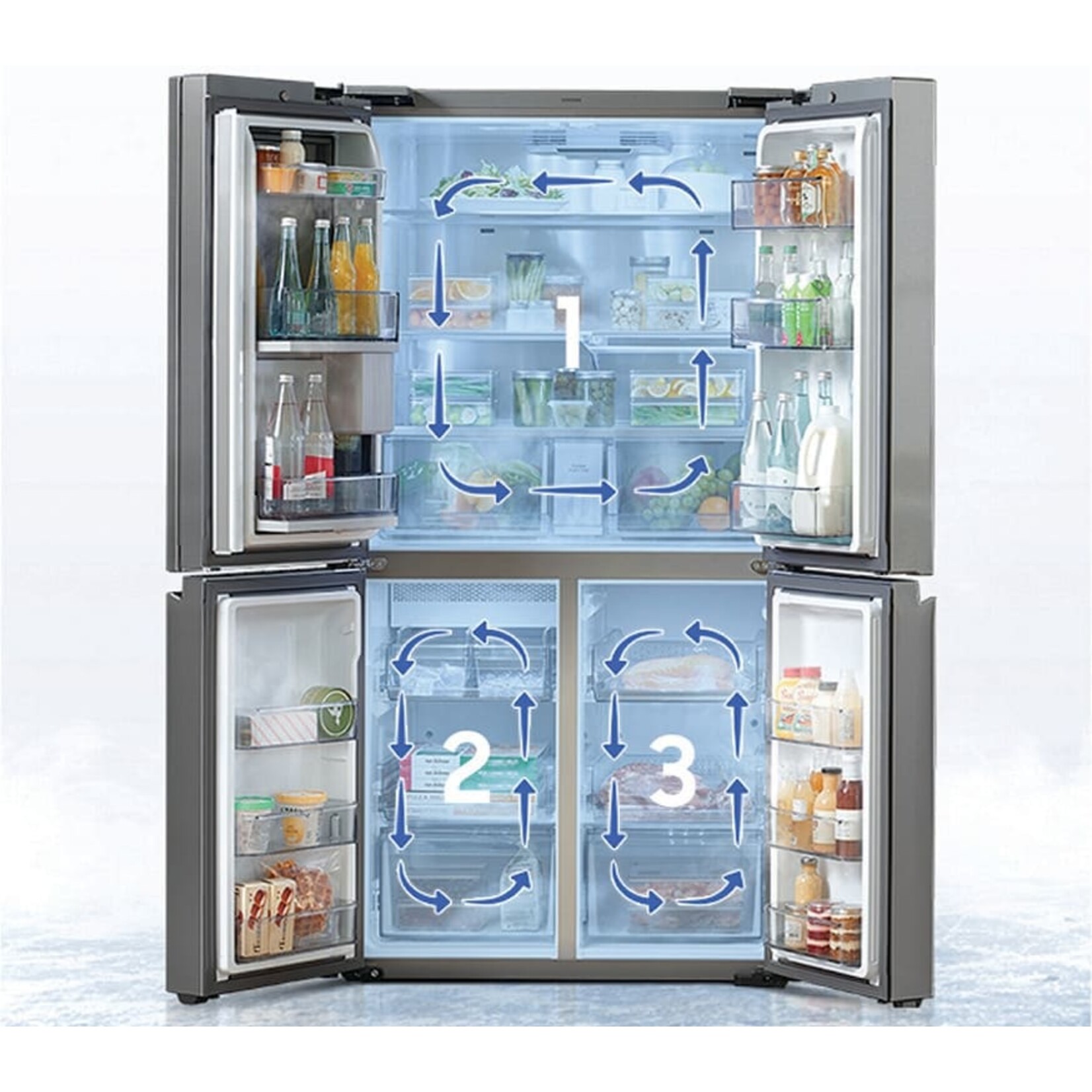 SAMSUNG #RF29A9671SR  29 cu. ft. 4-Door Flex French Door Refrigerator in Fingerprint Resistant Stainless Steel with FlexZone