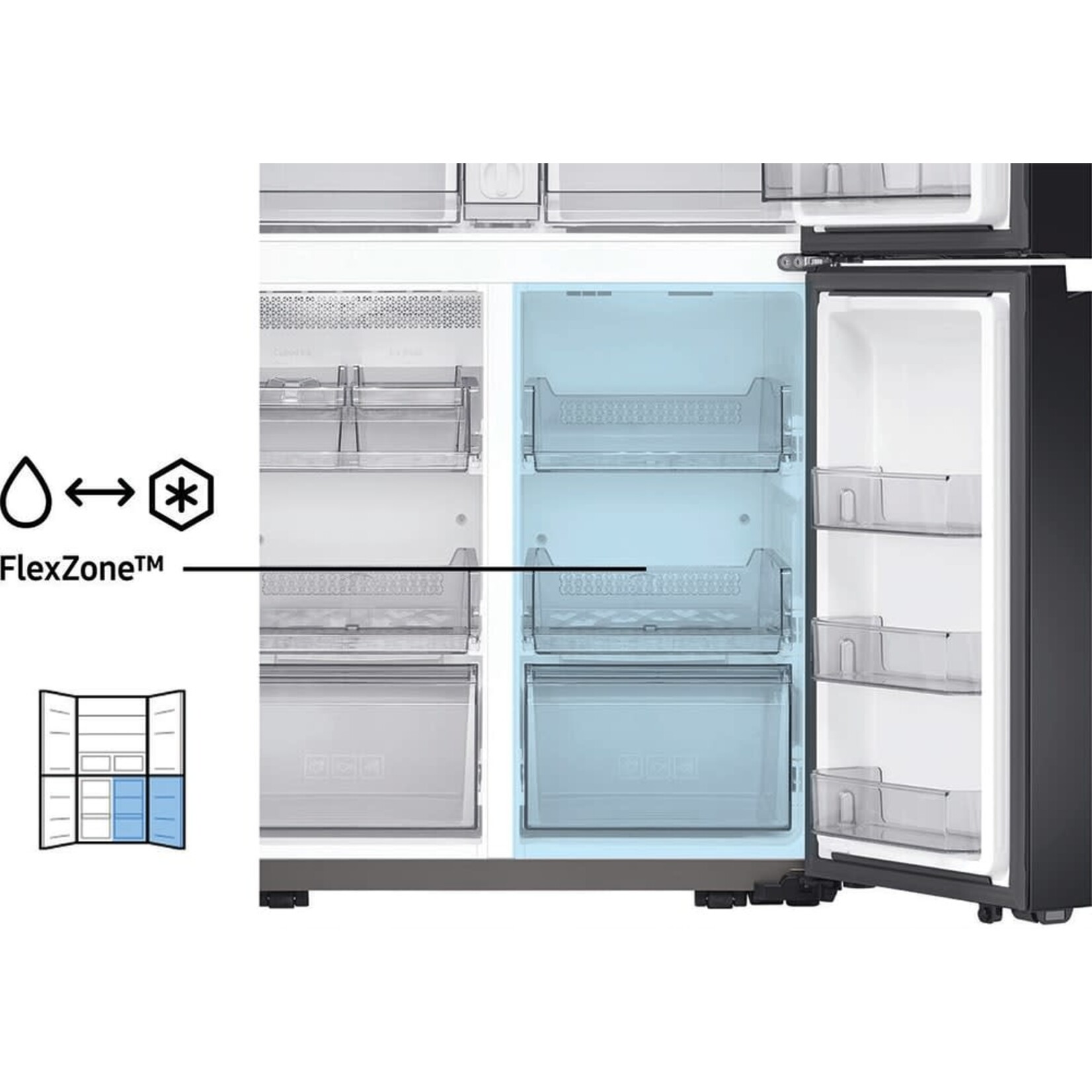 SAMSUNG *RF29A9071SG  29 cu. ft. 4-Door Flex French Door Refrigerator in Fingerprint Resistant Black Stainless with FlexZone