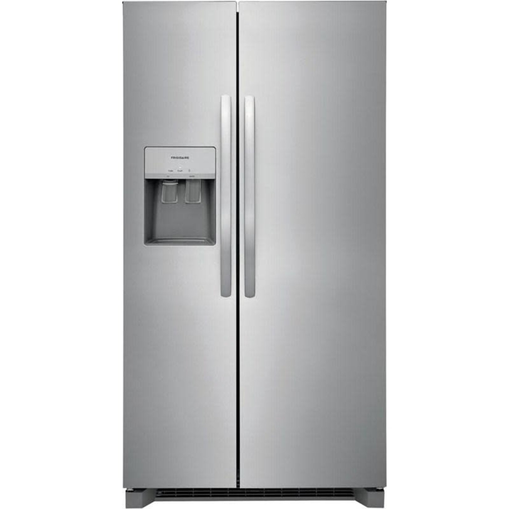 Frigidaire *FRSS2623AS 36 Inch Freestanding Side by Side Refrigerator with 25.6 cu. ft. Capacity, 3 Glass Shelves, External Water Dispenser, Crisper Drawer, Ice Maker, Automatic Defrost, in Stainless Steel