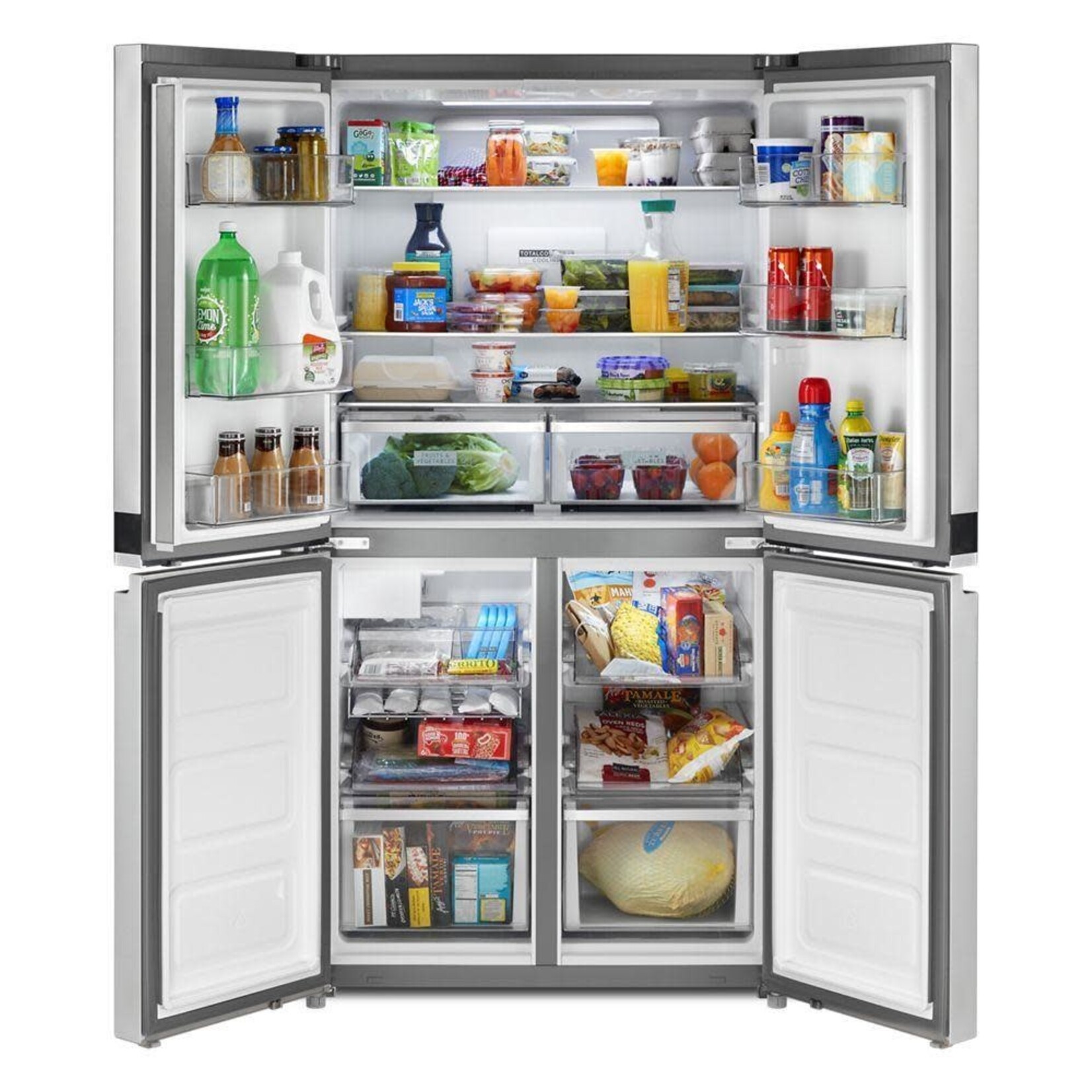 Whirlpool *WRQA59CNKZ  36 in. 19.4 cu. ft. 4-Door French Door Refrigerator in Fingerprint Resistant Stainless Steel, Counter Depth