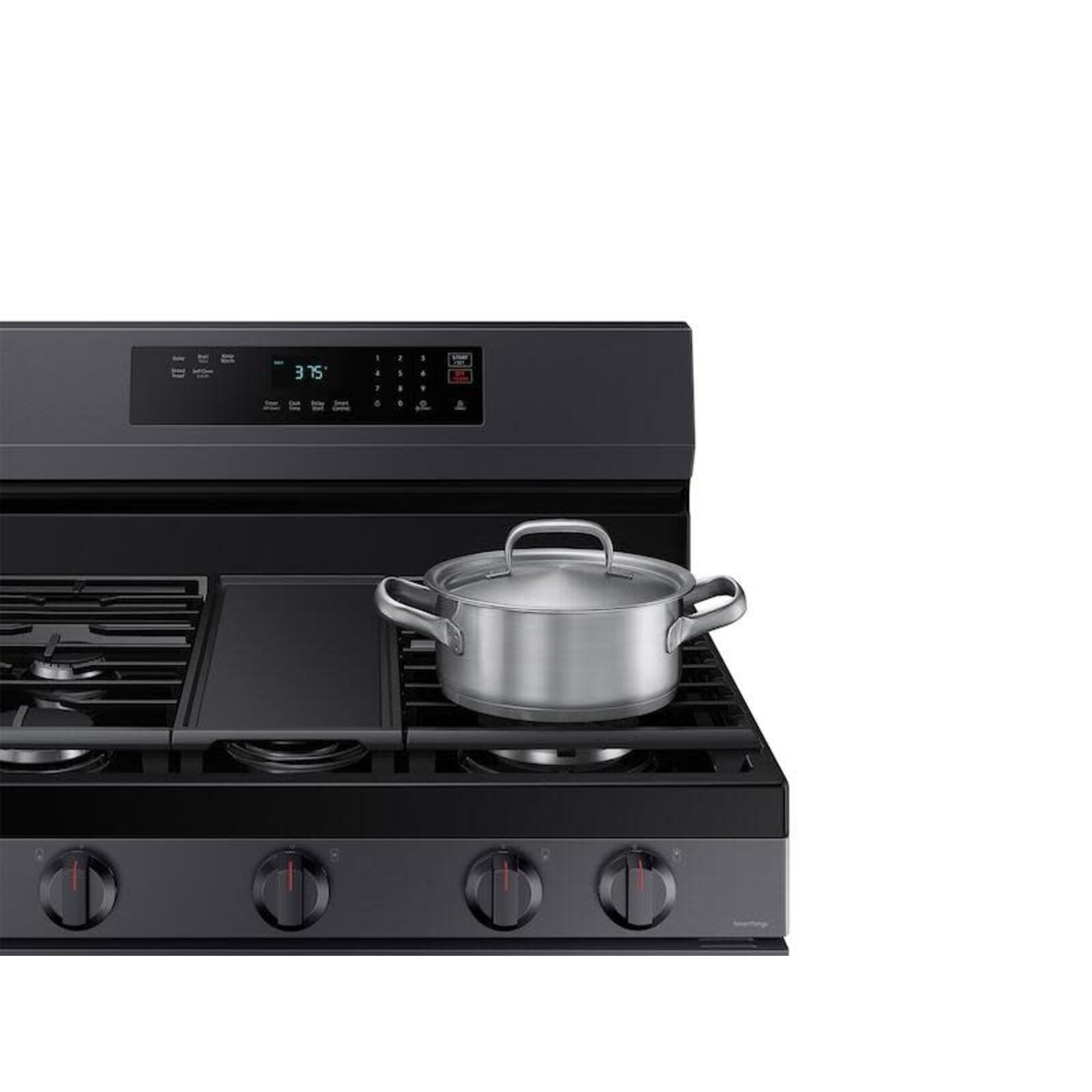 SAMSUNG NX60A6311SG 6.0 cu. ft. Smart Freestanding Gas Range with 18K BTU Dual Power Burner in Black Stainless Steel