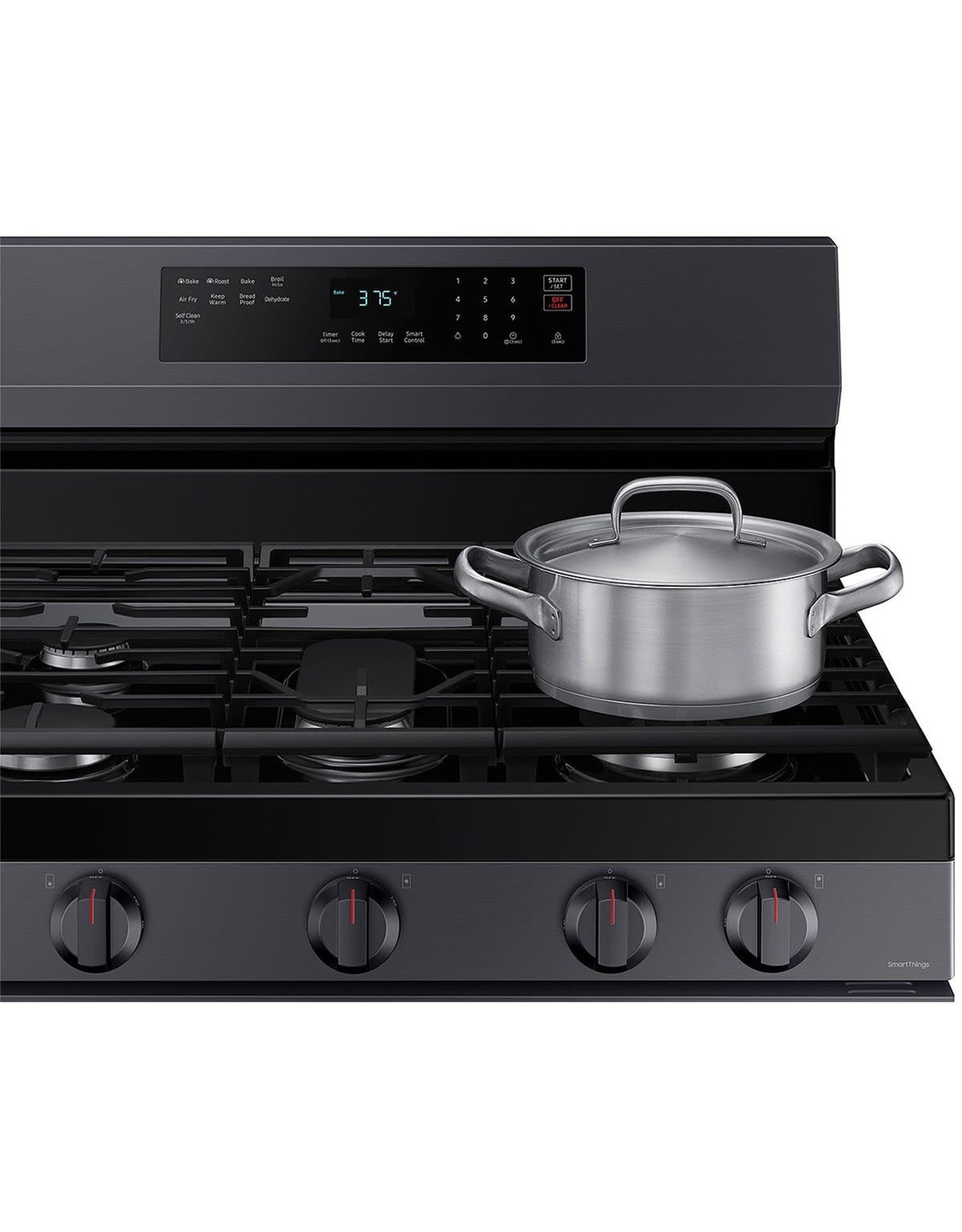 SAMSUNG NX60A6511SG 6 cu. ft. Smart Wi-Fi Enabled Convection Gas Range with No Preheat AirFry in Black Stainless Steel