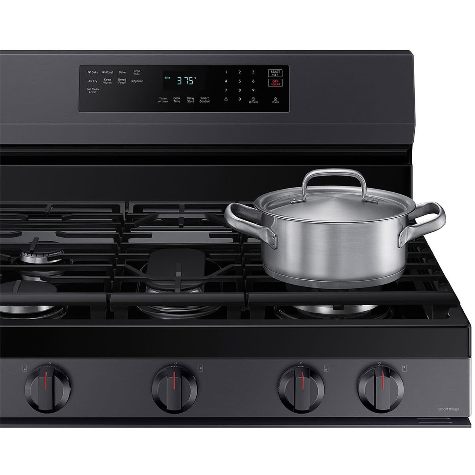 SAMSUNG NX60A6511SG 6 cu. ft. Smart Wi-Fi Enabled Convection Gas Range with No Preheat AirFry in Black Stainless Steel