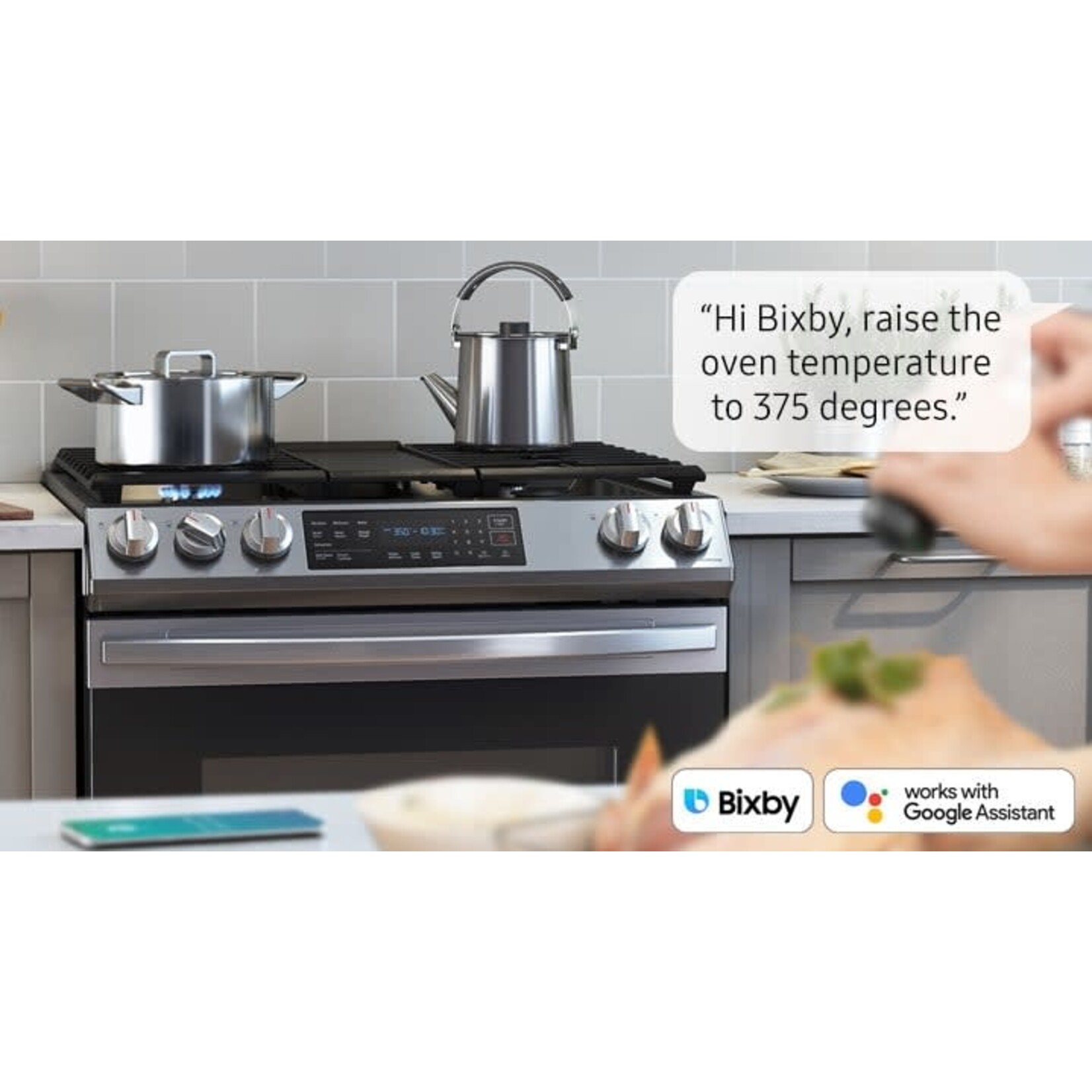 SAMSUNG NX60T8111SS SAMSUNG 30 in. 6.0 cu. ft. Slide-In Gas Range with Self-Cleaning Oven in Stainless Steel