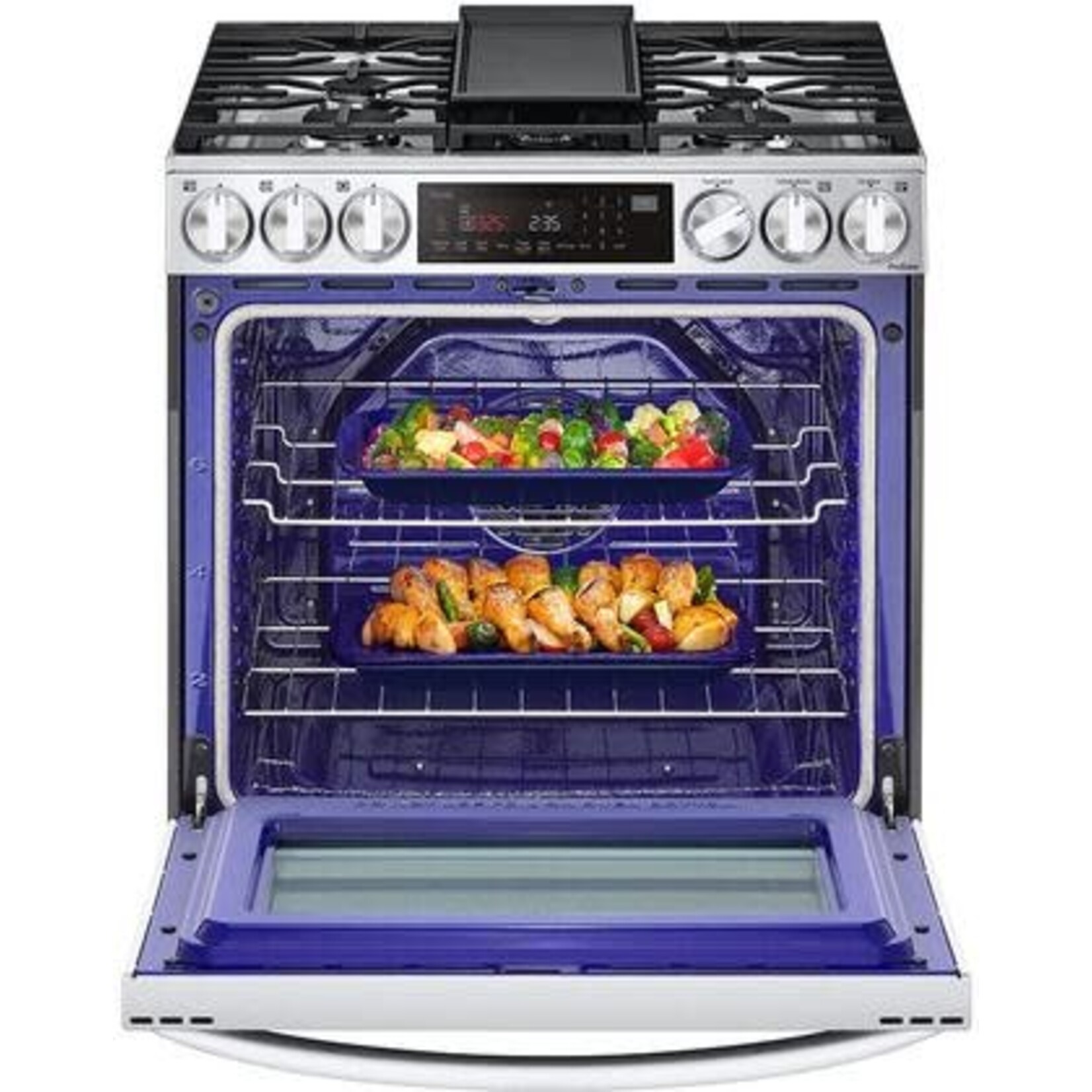 LG Electronics LSGL6335F 6.3 cu. ft. Slide-in Gas Range with EasyClean, Instaview and Air Fry in Printproof Stainless Steel