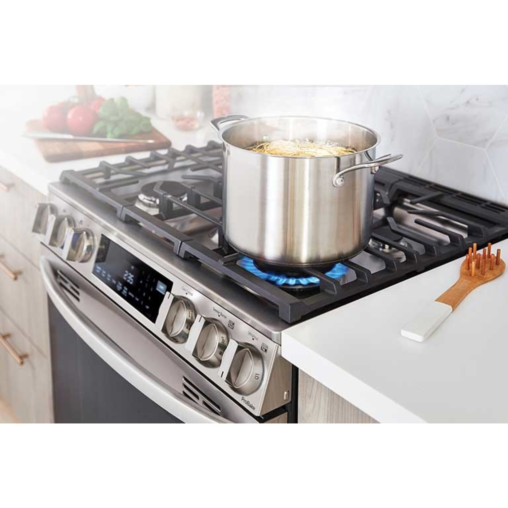 LG Electronics LSGL6335F 6.3 cu. ft. Slide-in Gas Range with EasyClean, Instaview and Air Fry in Printproof Stainless Steel