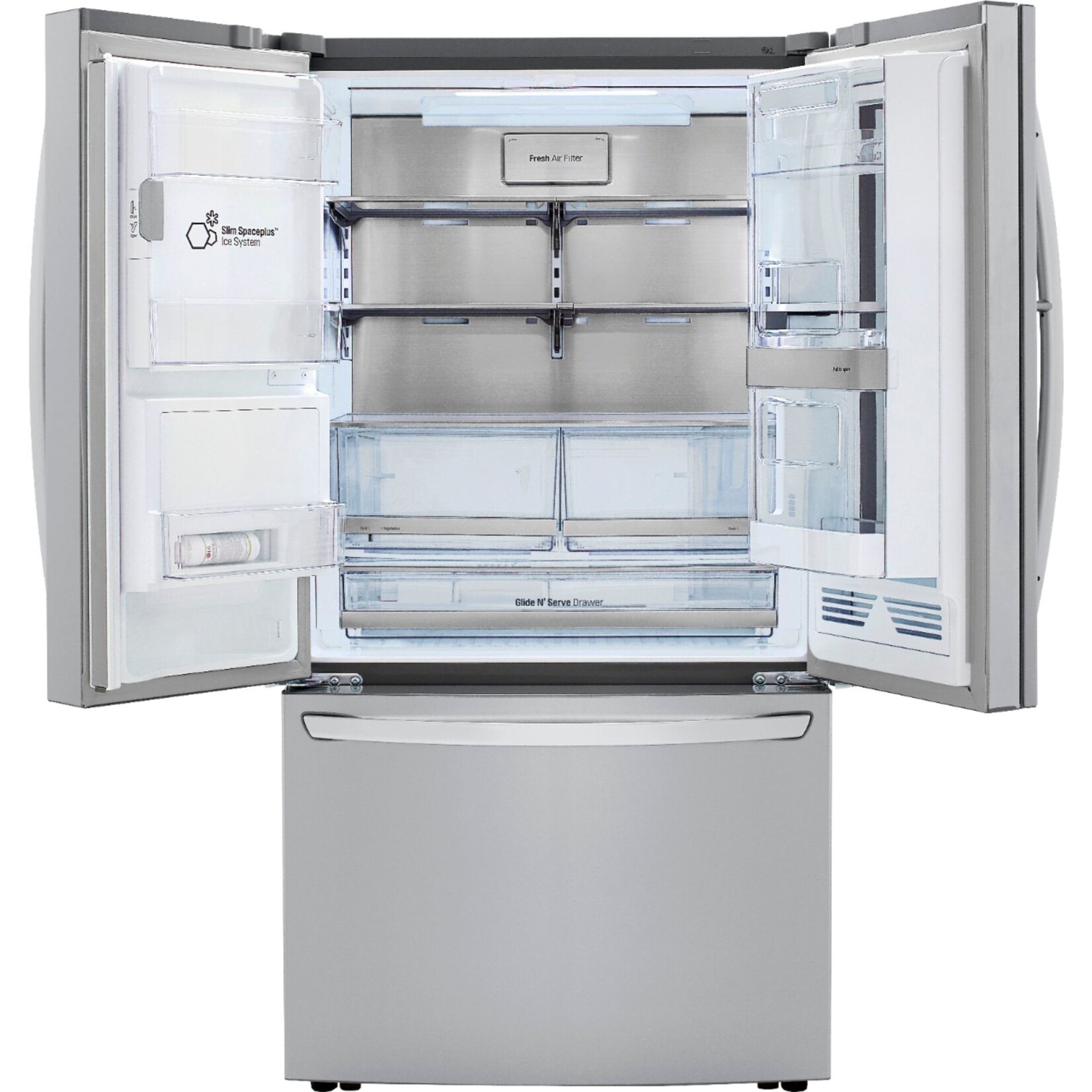 LG Electronics #LRFVS3006S 29.7 cu. ft. Smart French Door Refrigerator, InstaView Door-In-Door, Dual Ice w/ Craft Ice in PrintProof Stainless Steel
