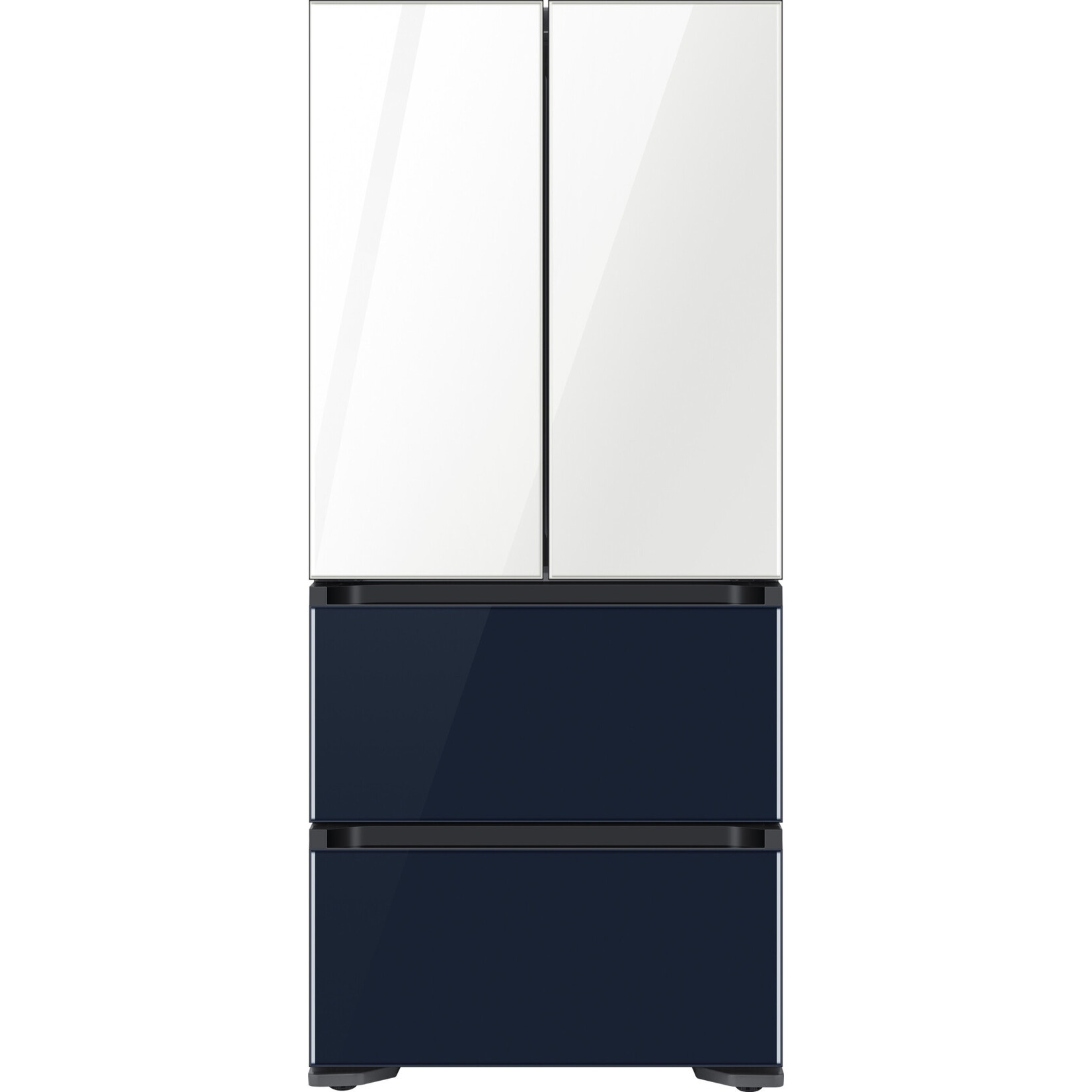 SAMSUNG #RQ48T94B277 17.3 cu. ft. Kimchi and Beverage 4-Door French Door Refrigerator in Clean Navy and White