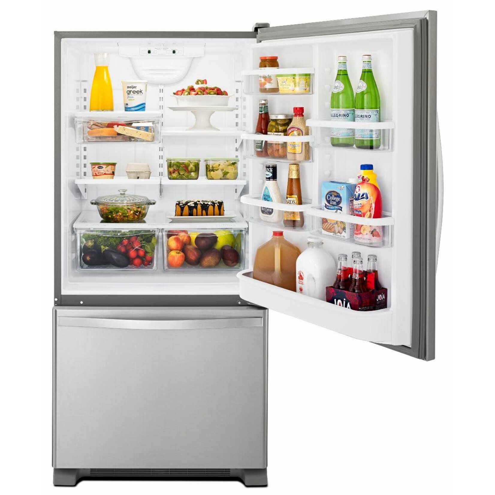 WRB322DMBM WHR No Frost Bottom-Free Standing Refr Frez - E-STAR, 22 CU FT, FACTORY INSTALLED ICE