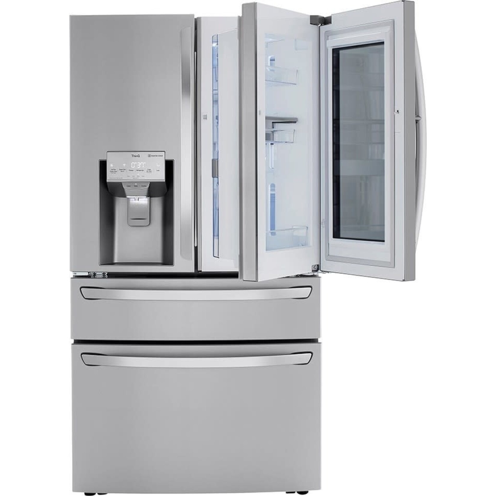 LG Electronics LRMVS3006S 29.7 cu. ft. Smart French Door Refrigerator, InstaView Door-In-Door, Dual and Craft Ice in PrintProof Stainless Steel