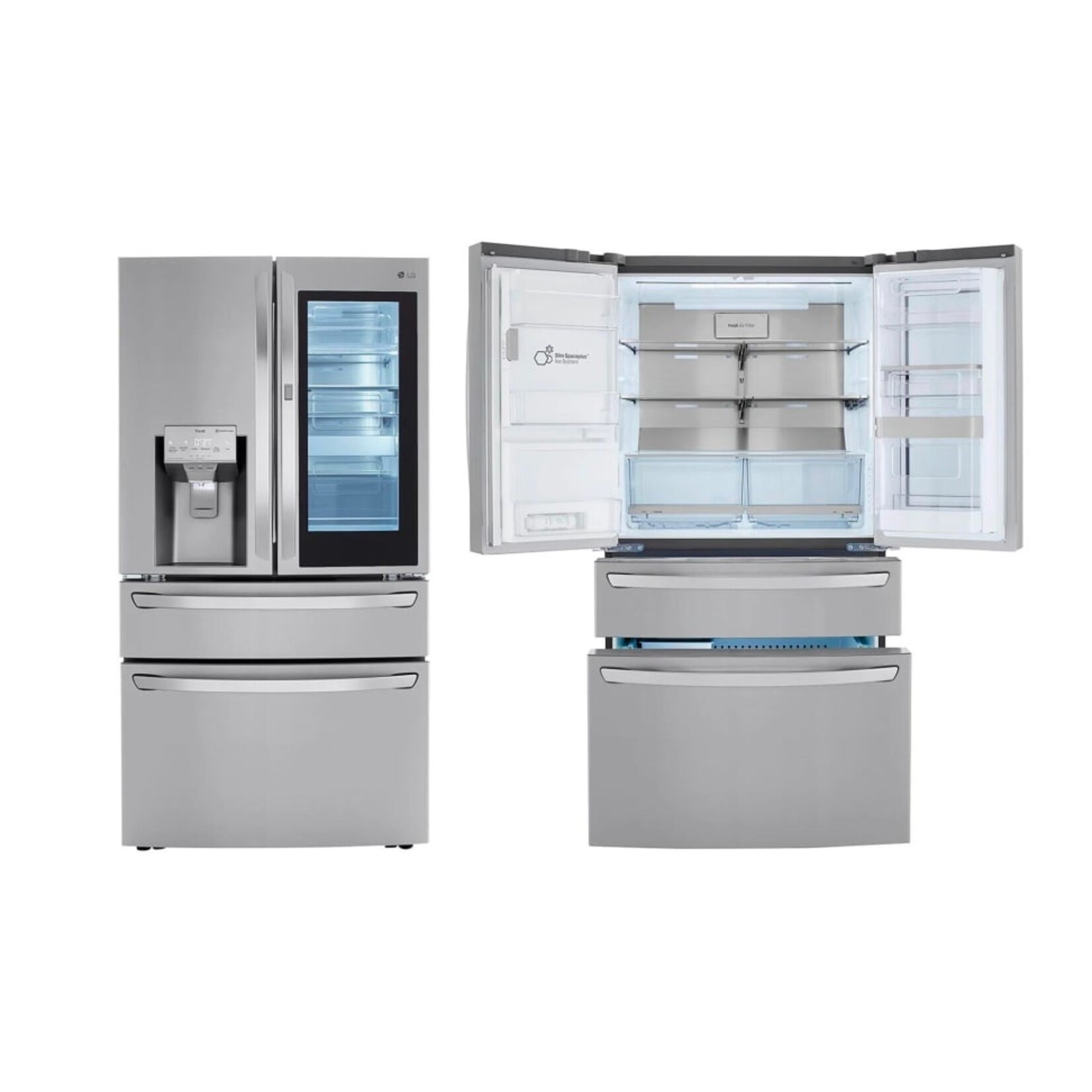 LG Electronics LRMVS3006S 29.7 cu. ft. Smart French Door Refrigerator, InstaView Door-In-Door, Dual and Craft Ice in PrintProof Stainless Steel