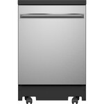 GE GPT225SSLSS 24 in. Stainless Steel Portable Dishwasher 120-Volt with 12 Place Settings Capacity and 54 dBA