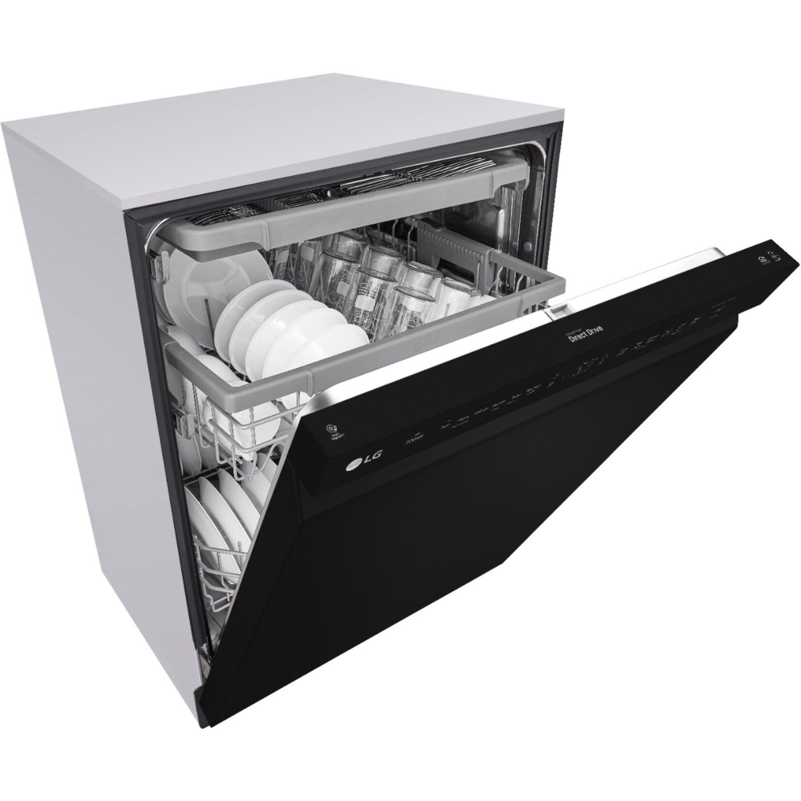 LG Electronics LG - 24" Front-Control Built-In Dishwasher with Stainless Steel Tub, QuadWash, 48 dBa - Black (CPS OEN YAAT WARRANTY)