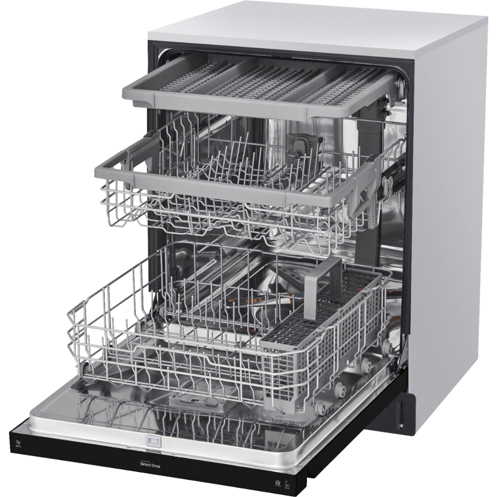 LG Electronics LG - 24" Front-Control Built-In Dishwasher with Stainless Steel Tub, QuadWash, 48 dBa - Black (CPS OEN YAAT WARRANTY)