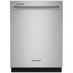 KitchenAid #KDTM404KPS 24 in. Top Control Built-In Tall Tub Dishwasher in PrintShield Stainless with Stainless Steel Tub and Third Level Rack