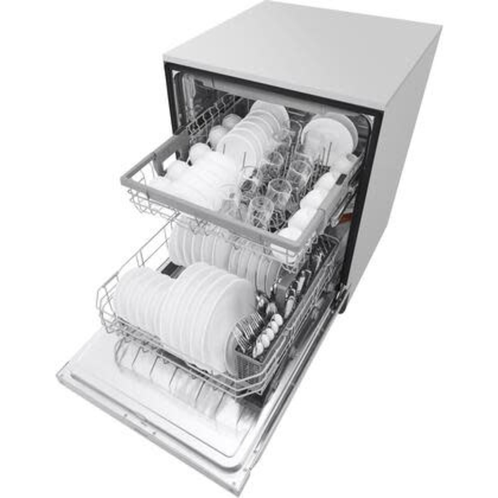 LG #LDFN4542S LG Electronics 24 in. PrintProof Stainless Steel Front Control Dishwasher with QuadWash, 3rd Rack & Dynamic Dry, 48 dBA