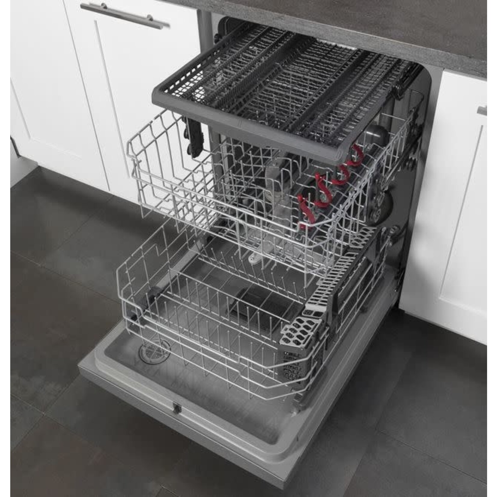 GE GDT605PSMSS 24 in. Stainless Steel Top Control Built-In Tall Tub Dishwasher 120-Volt with Steam Cleaning and 50 dBA