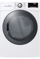 LG Electronics DLEX3900W 7.4 cu. ft. Ultra Large Smart Stackable Front Load Electric Dryer w/ TurboSteam, SensorDry, Pedestal Compatible in White